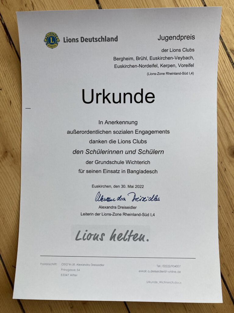 Read more about the article Jugendpreis der Lions Clubs 2022