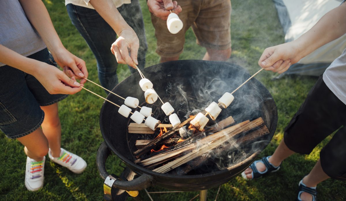 elevated-view-hands-roasting-marshmallow-barbecue-fire
